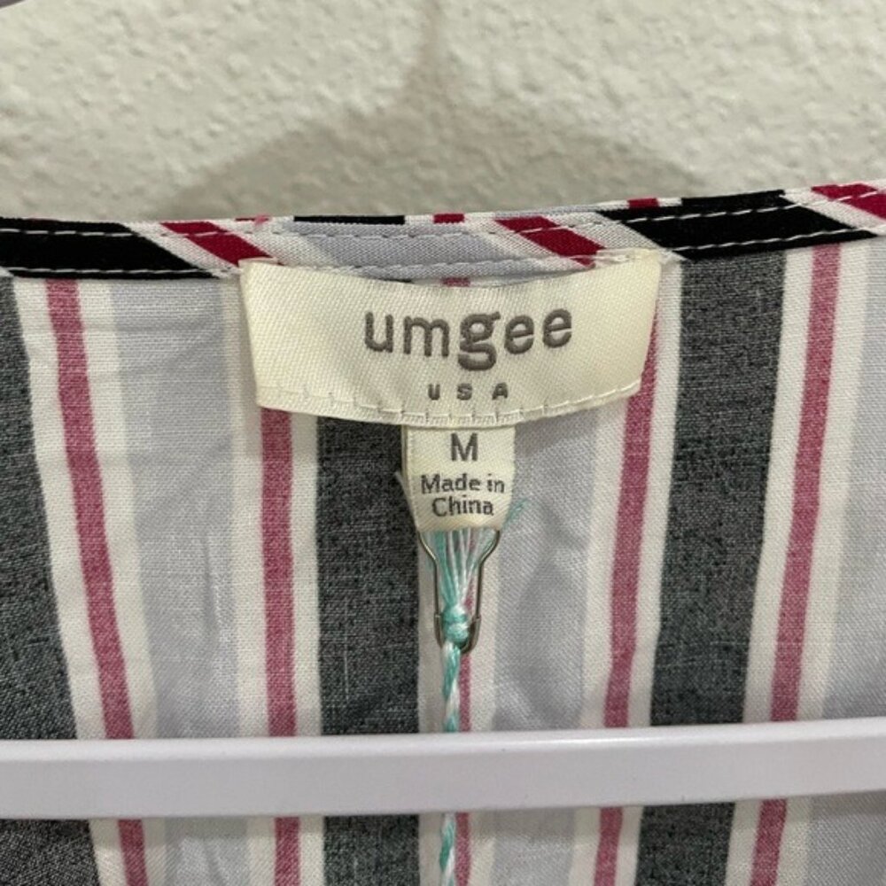 Umgee Ruffle Boho Mod Wrap Dress Feminine Puff Sleeve Asymmetrical Shabby Chic - Picture 6 of 8